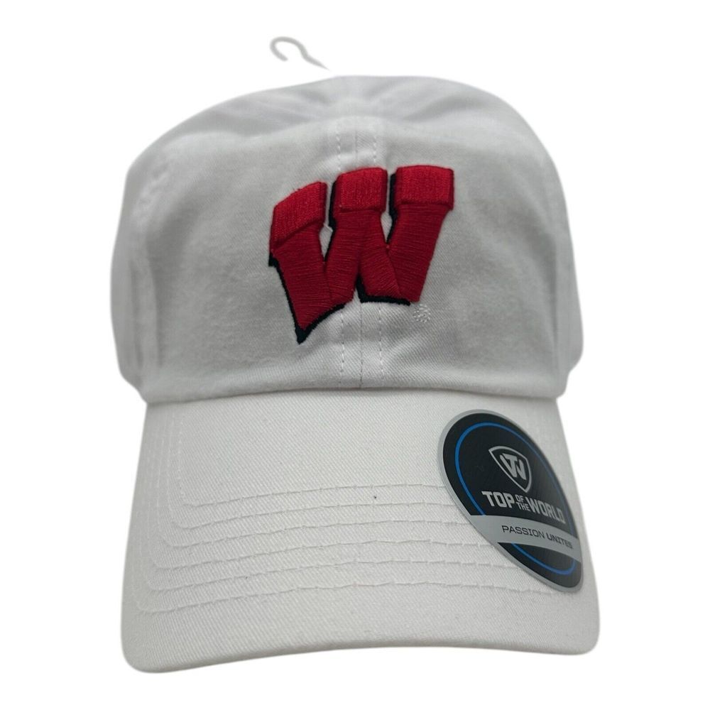 Wisconsin Badgers Hat Cap White Strapback NCAA Top of the World‎ TOTW Baseball